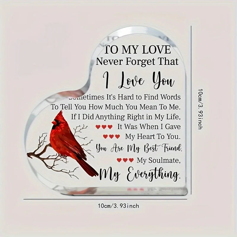 To My Love Acrylic Gift – Romantic Keepsake for Her
