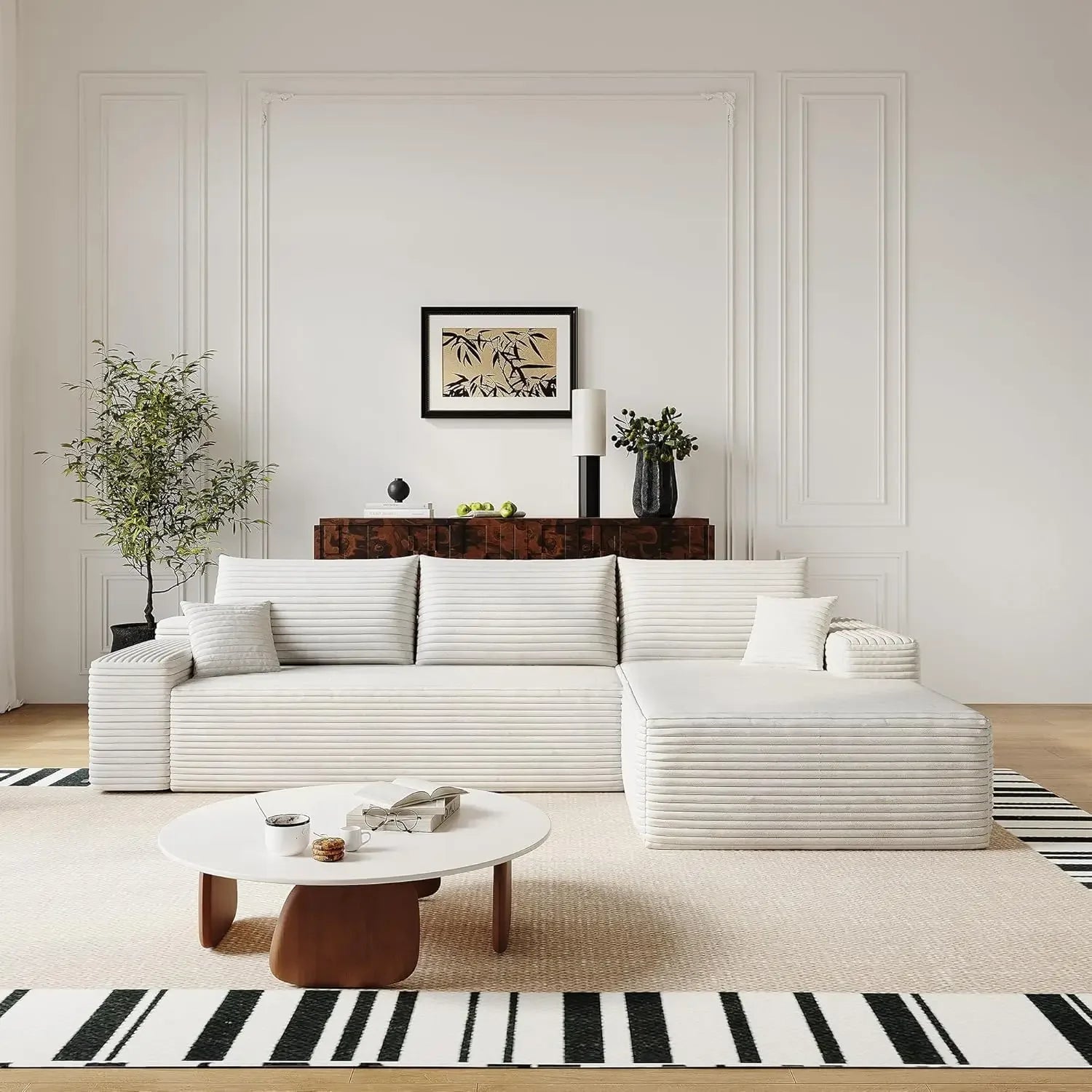 108" Modern Modular Sectional Sofa – L-Shape Upholstered Couch