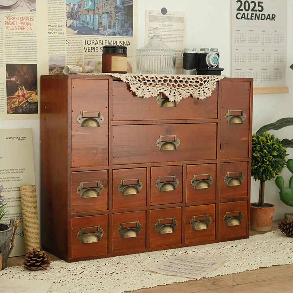64-Drawer Vintage Apothecary Storage Cabinet