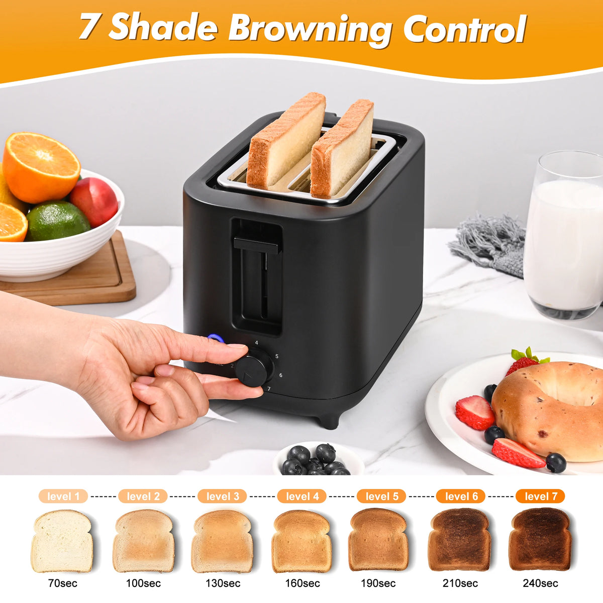Compact 700W Electric Toaster