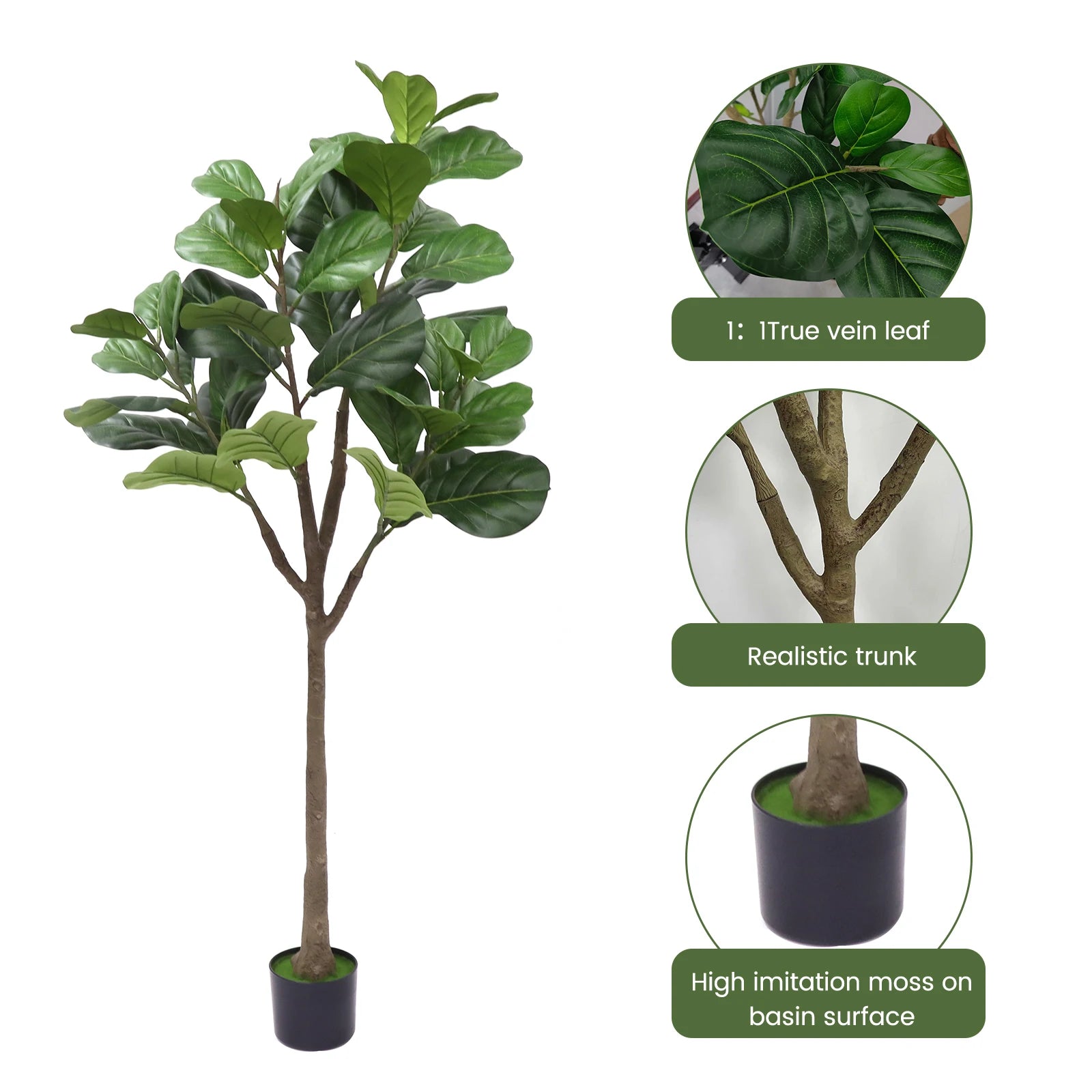Artificial Fiddle Leaf Fig Tree – Realistic Decorative Plant