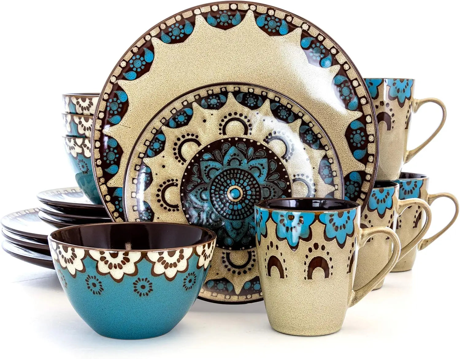 16-Piece Luxurious Stoneware Dinnerware Set