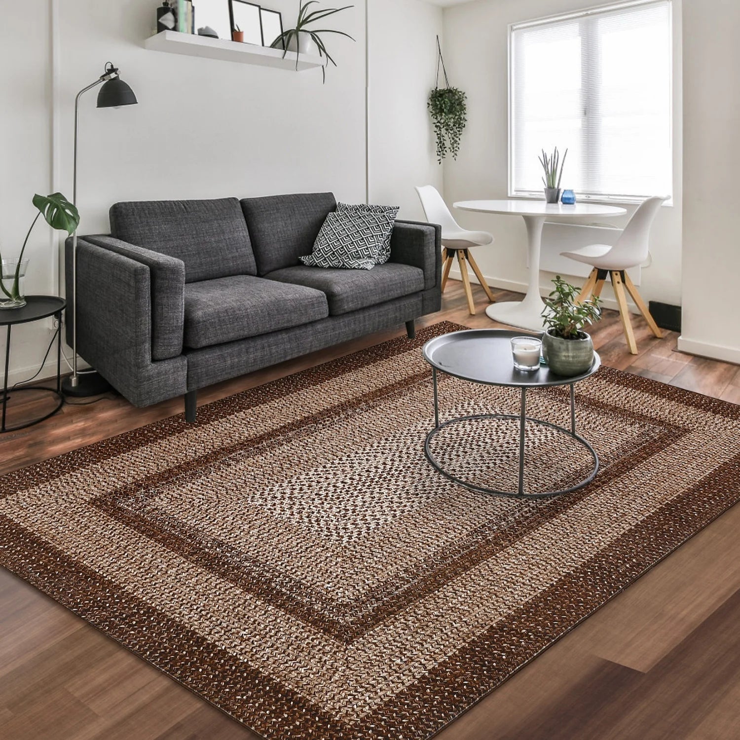 Washable Large Area Rugs - Modern Braided Print