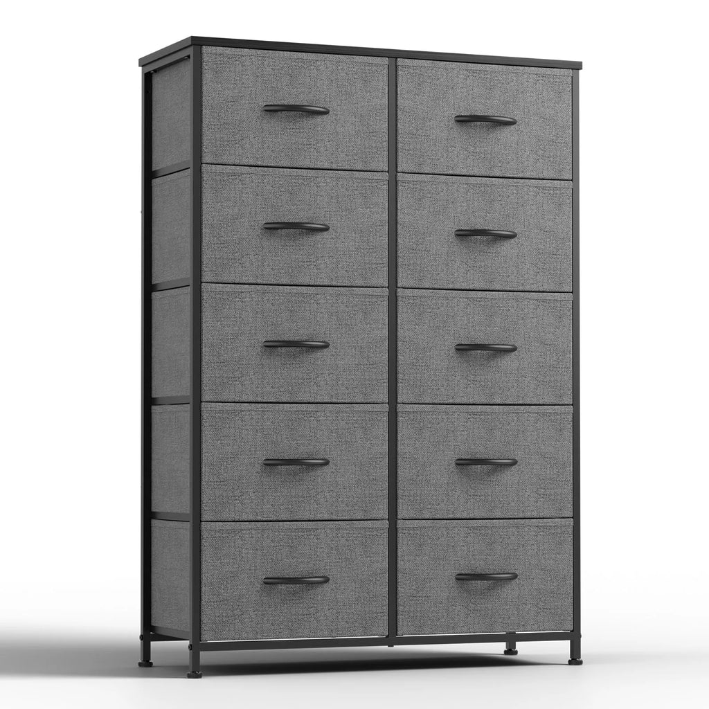 Bedside Table with 10 Fabric Drawers – Multi-Functional Nightstand & Storage Cabinet