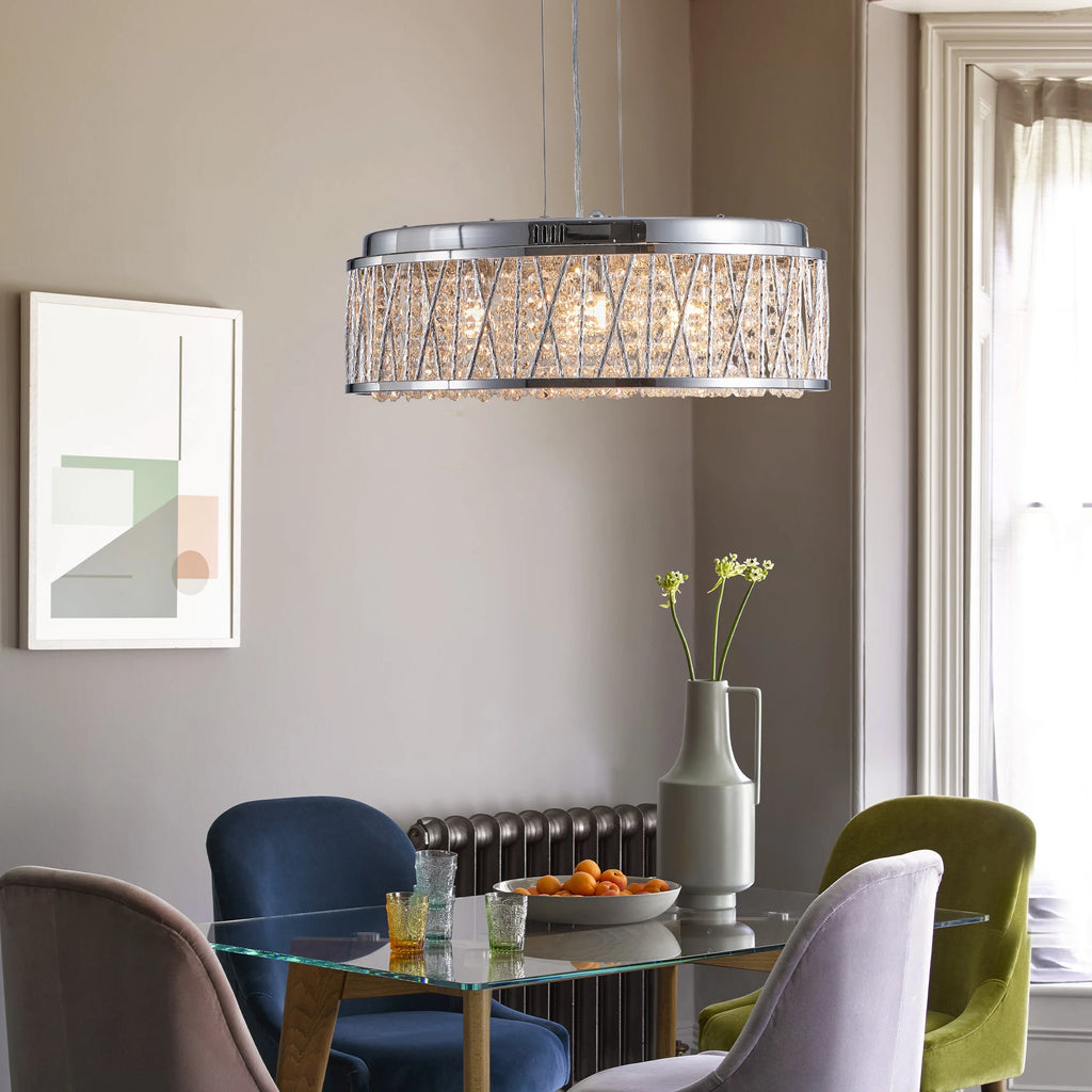 Crystal Chandelier Flush Mount Ceiling Light