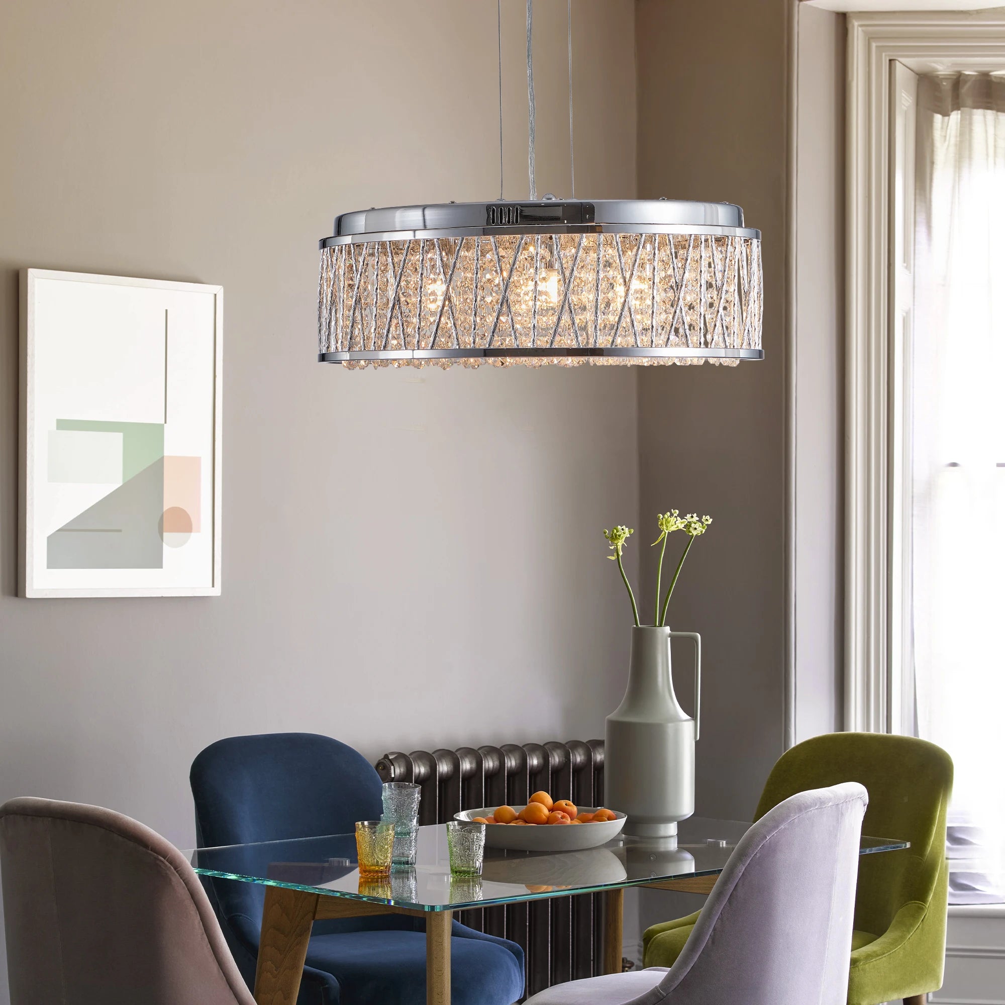 Crystal Chandelier Flush Mount Ceiling Light