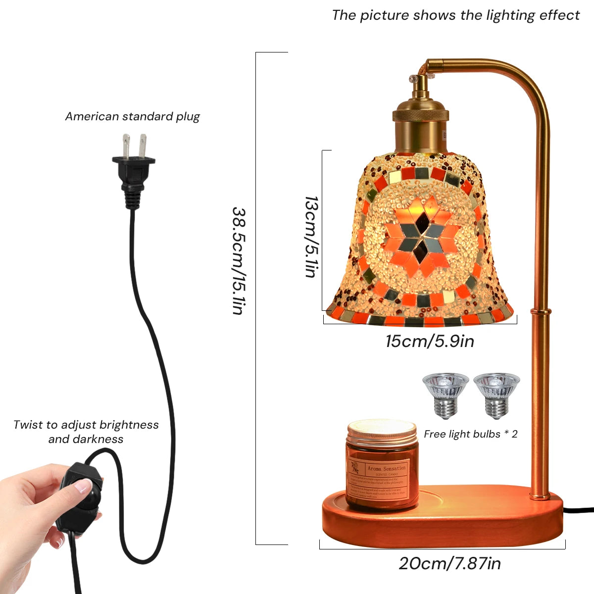 Bohemian Style Hand-Colored Glass Bedside Lamp – 3 Colors