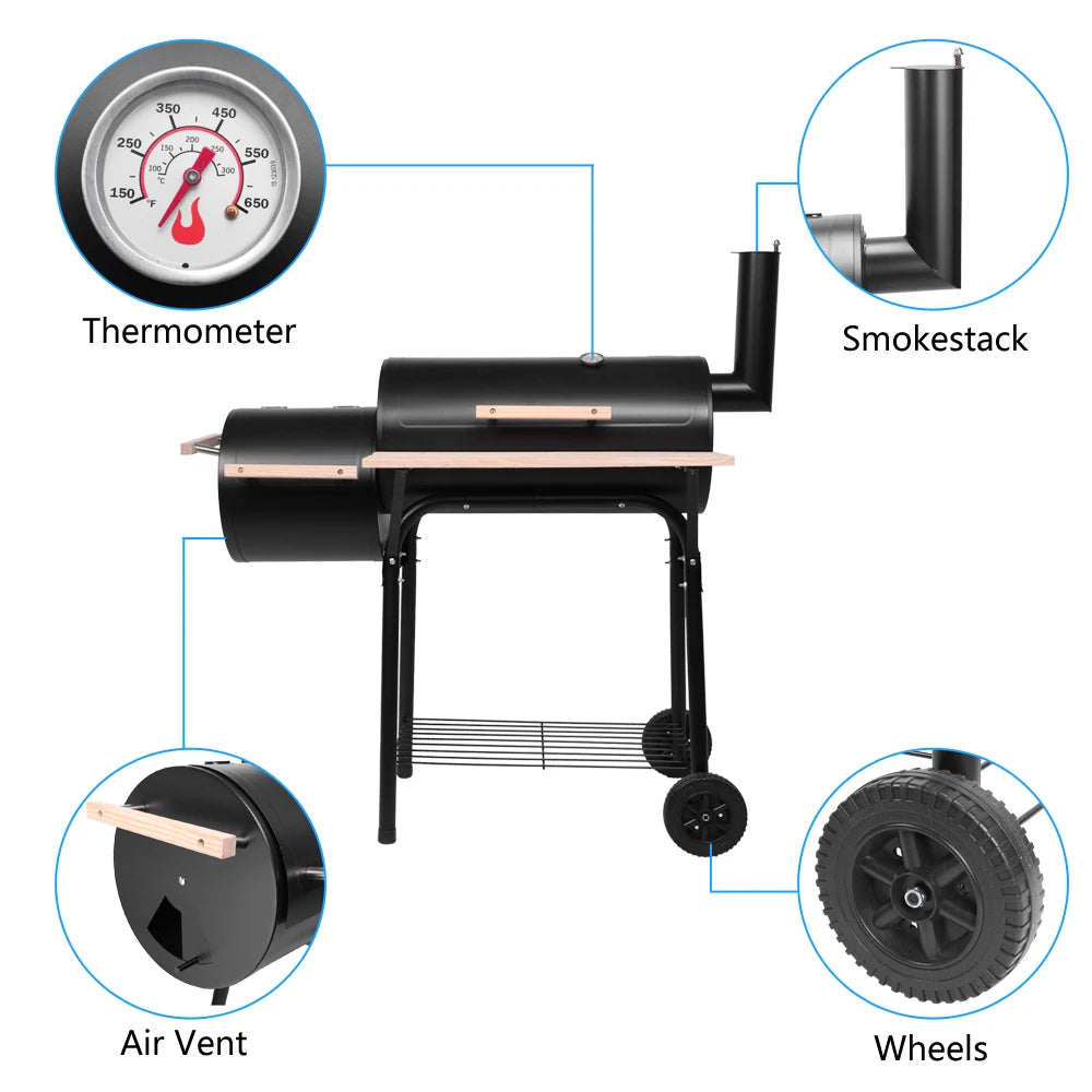 Oil Drum Charcoal Outdoor Grill