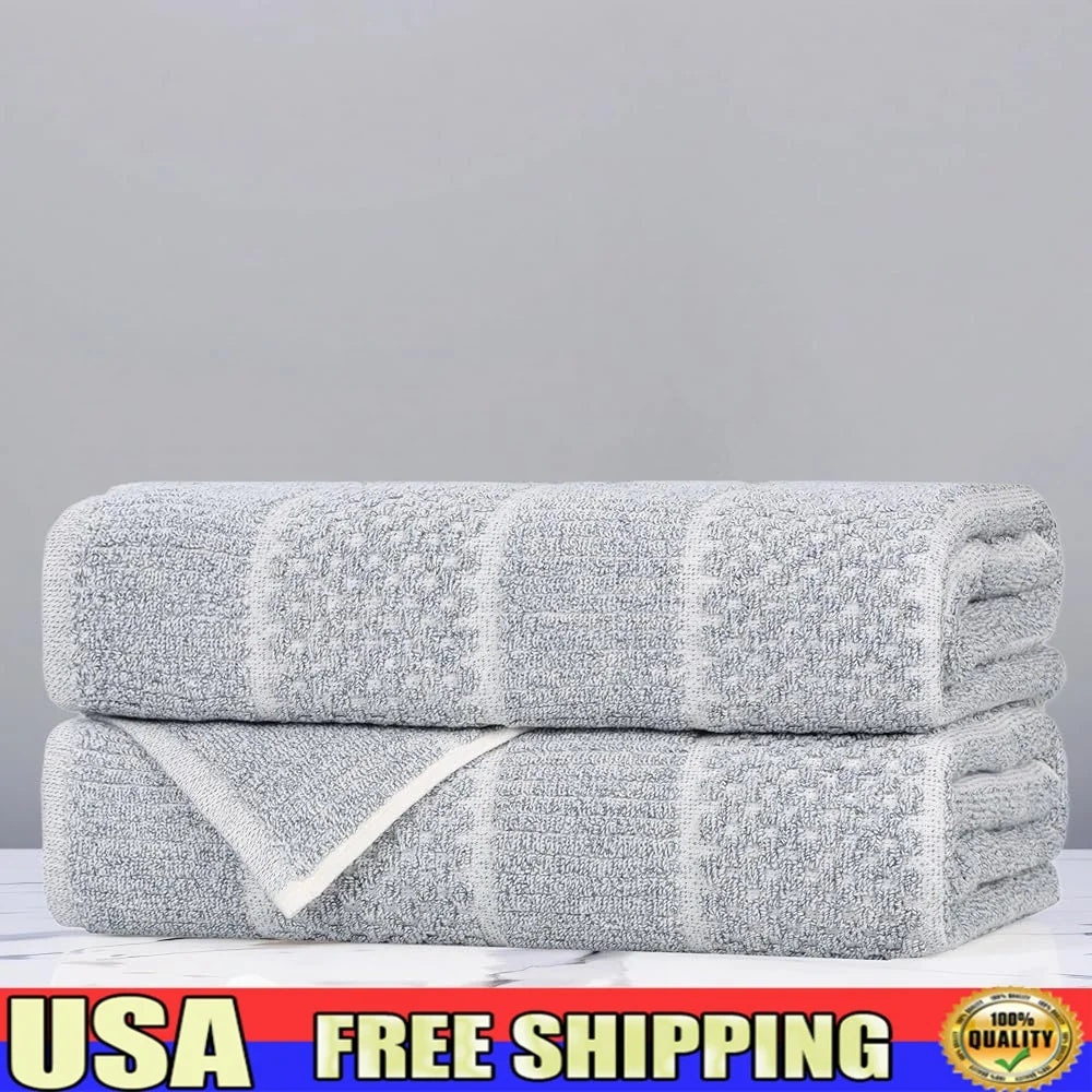 Plush Medium Weight Viscose Cotton Blend Bath Towel Set, Easy Care