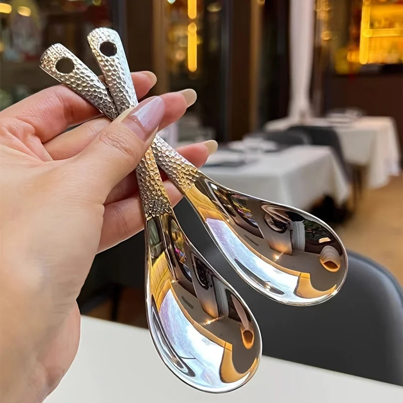 2pcs Stainless Steel Spoon Set – Large Capacity