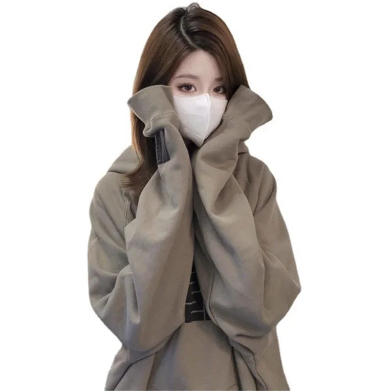 Vintage Letter Print Hoodie for Women - Oversize Pullover