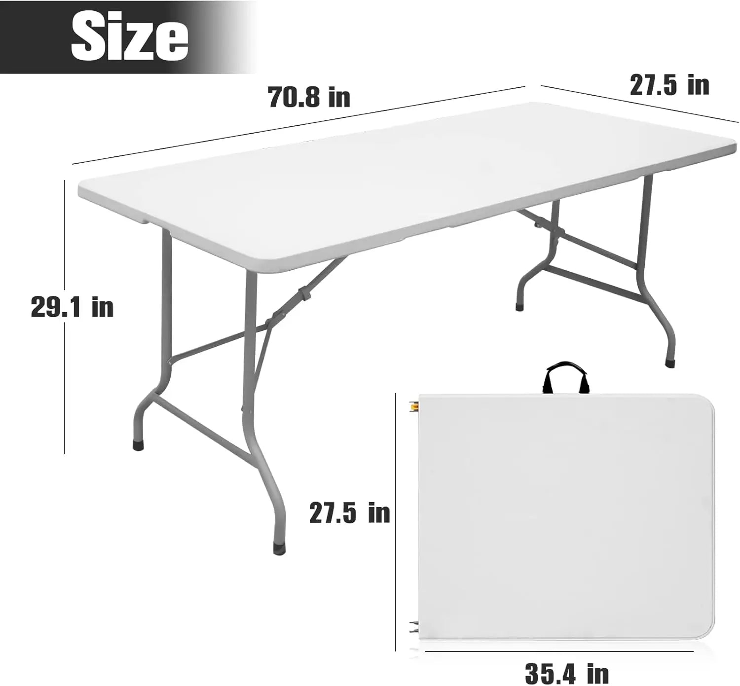 6 FT Folding Table – Heavy Duty Portable Table