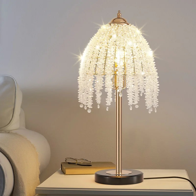 19" Elegant Crystal Table Lamp