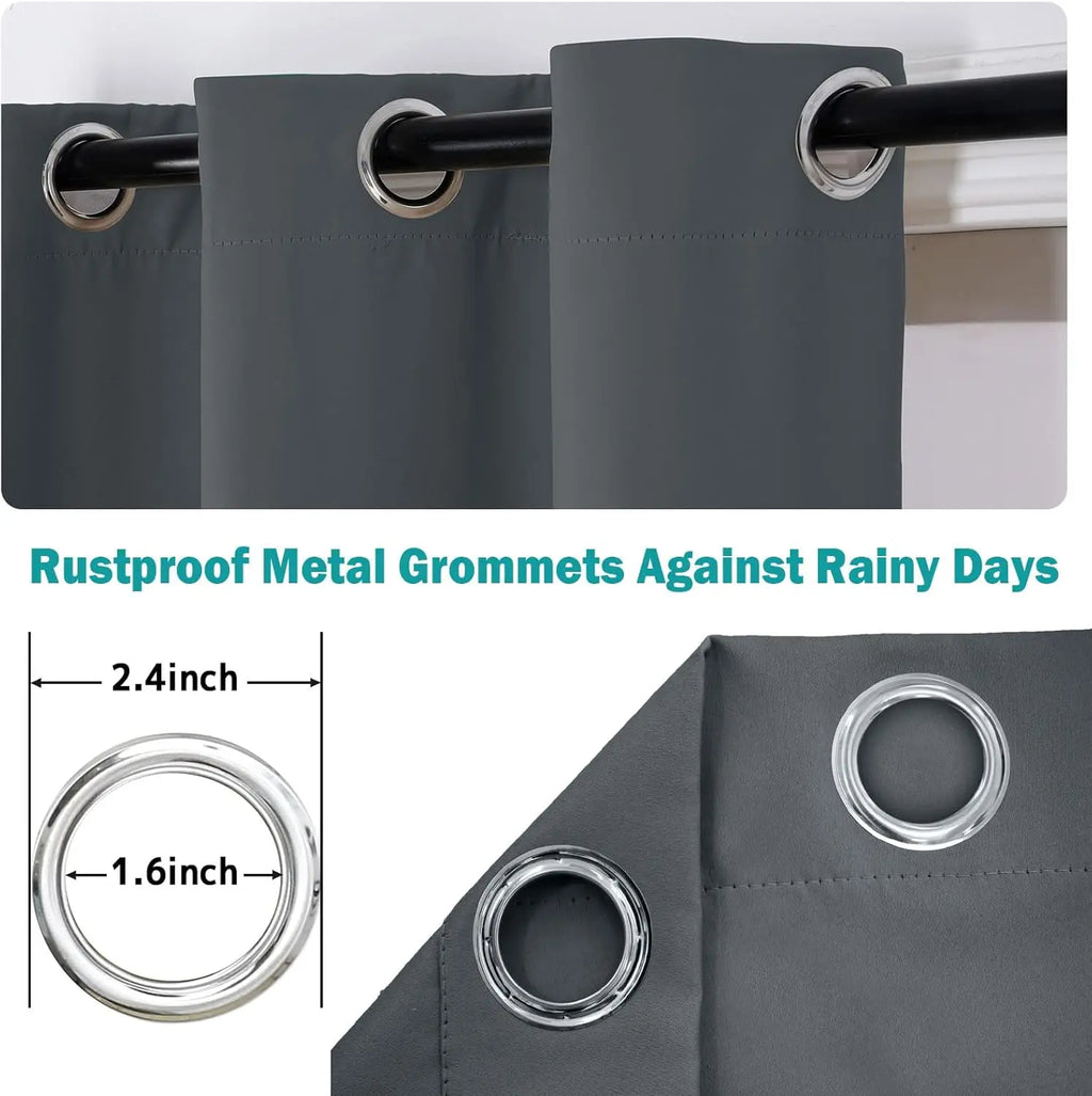 Outdoor Curtains for Patio – Rustproof Grommet Top Waterproof Drapes