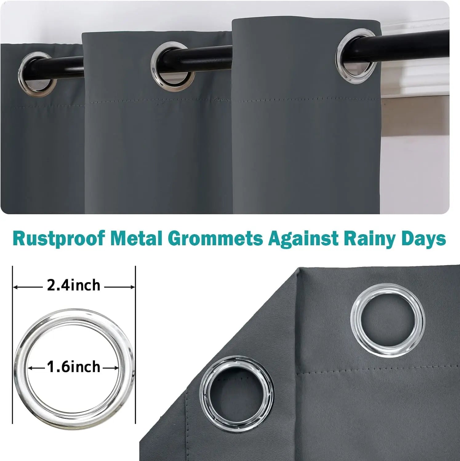 Outdoor Curtains for Patio – Rustproof Grommet Top Waterproof Drapes