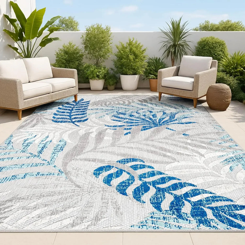 Tropics Palm Leaves Indoor/Outdoor Area Rug
