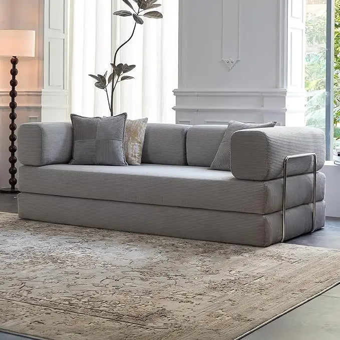 78.8” Compression Sofa - Convertible Sleeper Sofa Bed with Pillow Back Support