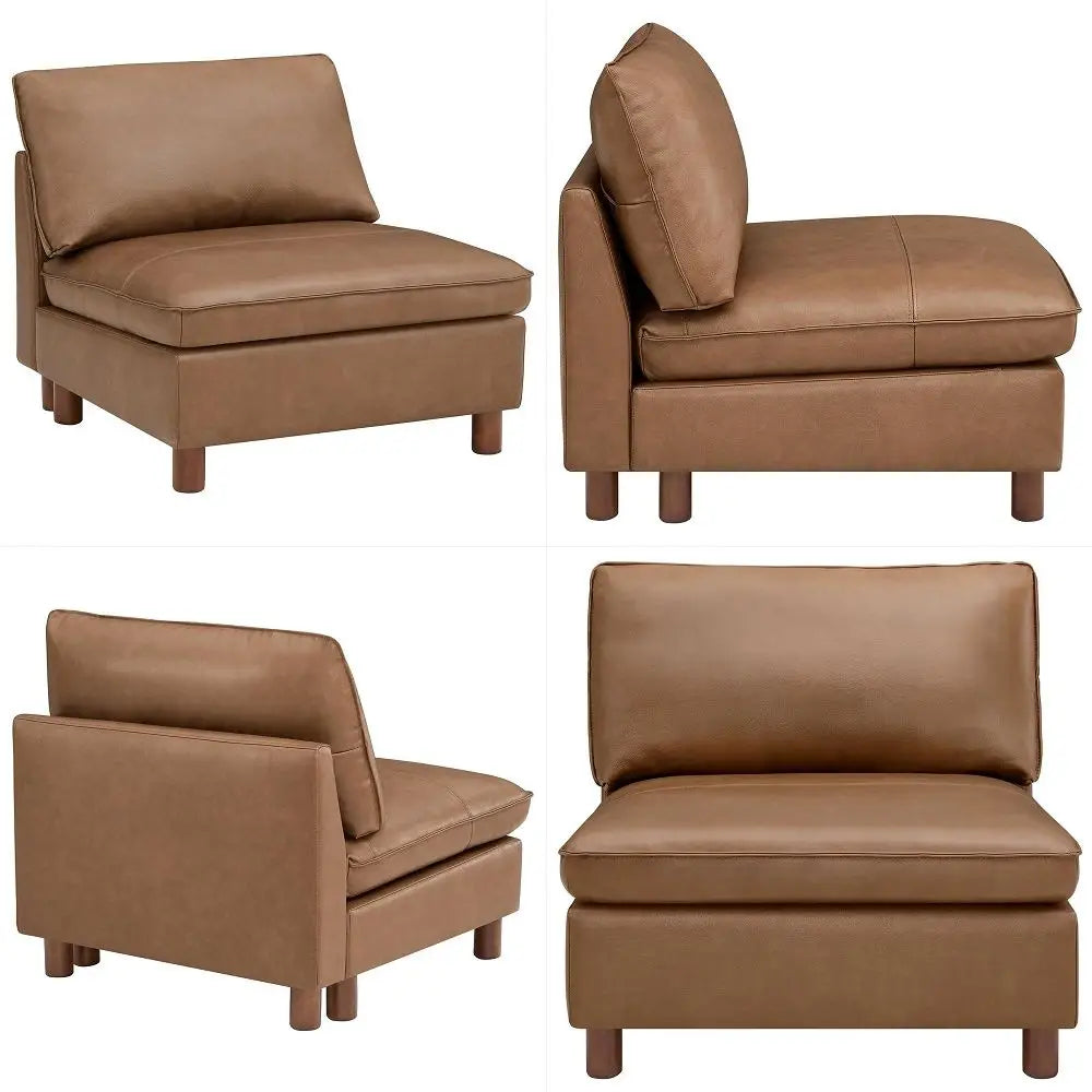 Premium Genuine Leather Modular Cloud Sectional Sofa