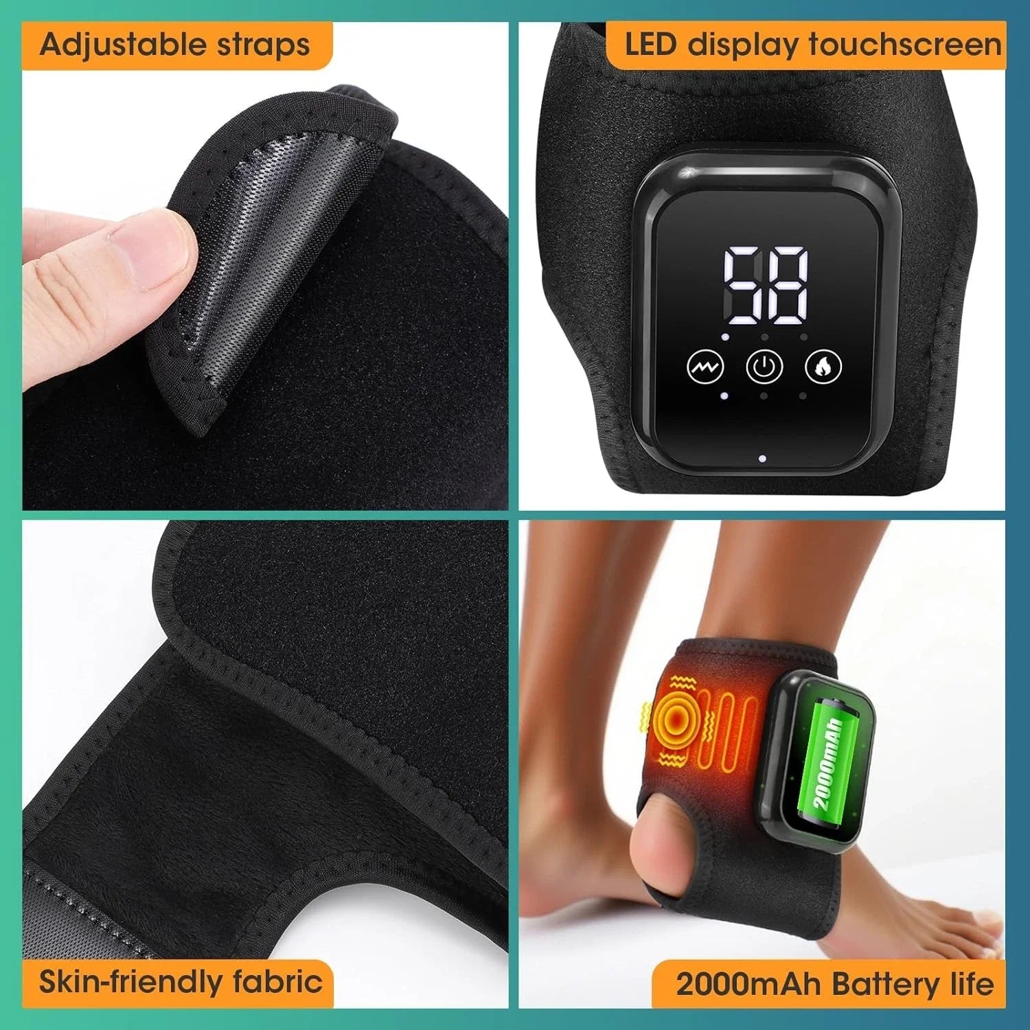 2 PCS Electric Foot & Ankle Massager with Heat
