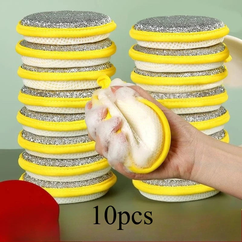 10PCS Double-Sided Dishwashing Sponges