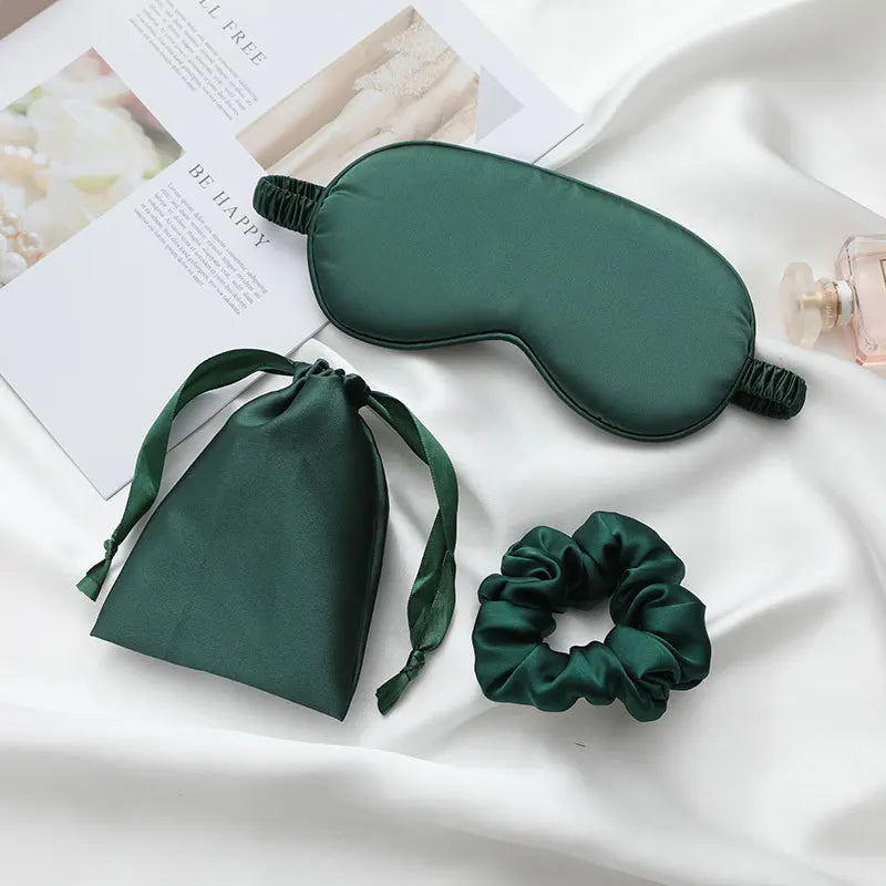 3-Piece Women’s Imitated Silk Sleep Eye Mask Set