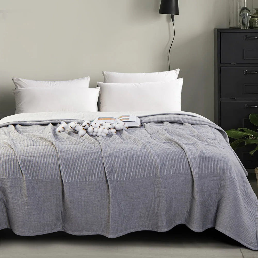 3-Layer Cotton Muslin Bed Blanket – Soft, Breathable, and Lightweight