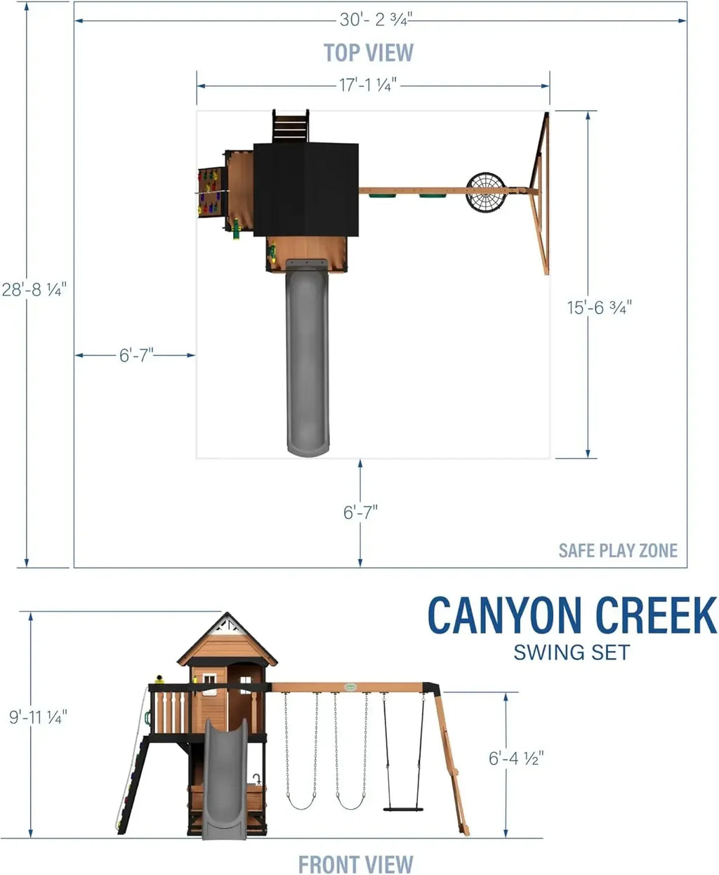 Cedar Wood Swing Set with Clubhouse