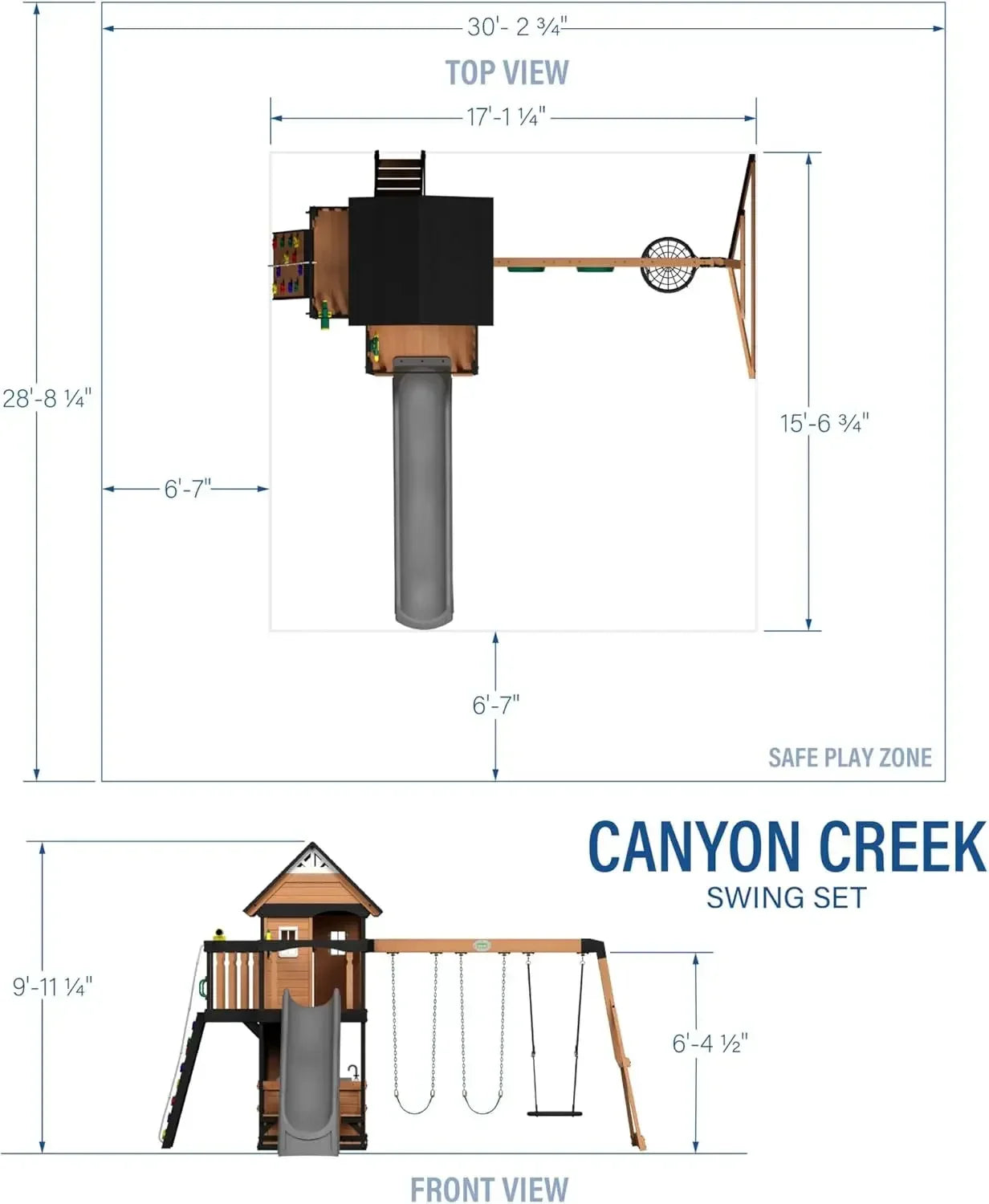 Cedar Wood Swing Set with Clubhouse