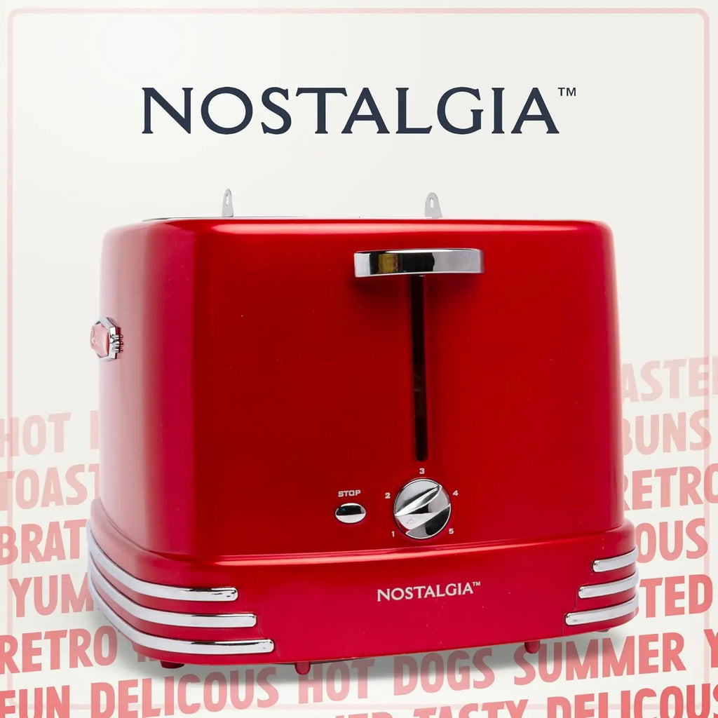 4-Slot Hot Dog & Bun Toaster with Mini Tongs