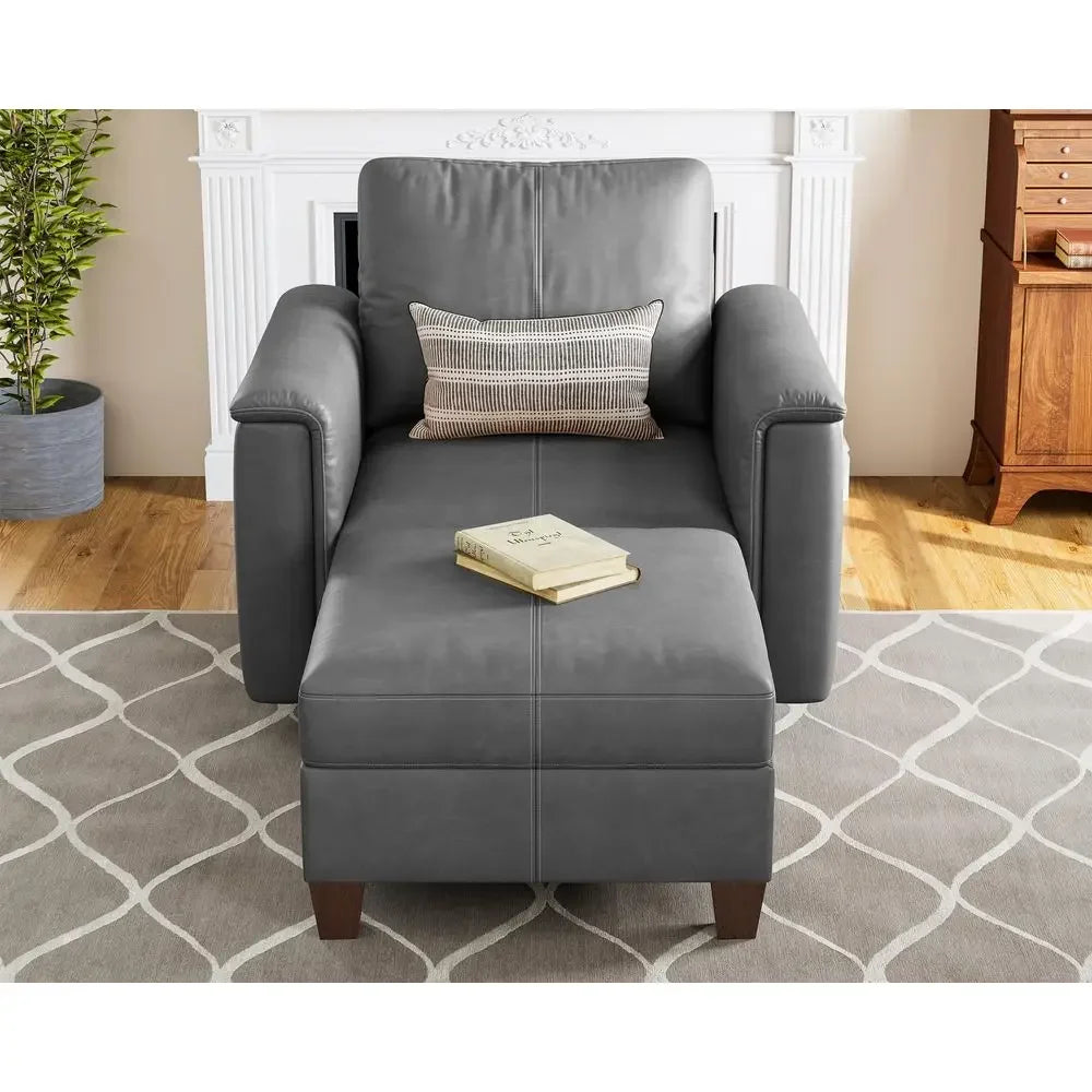 Faux Leather Modular Sectional Sofa with Storage