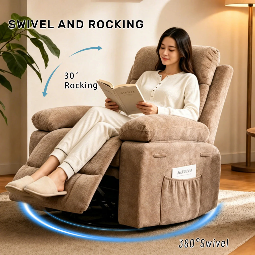 Modern Chenille Rocking Recliner Chair