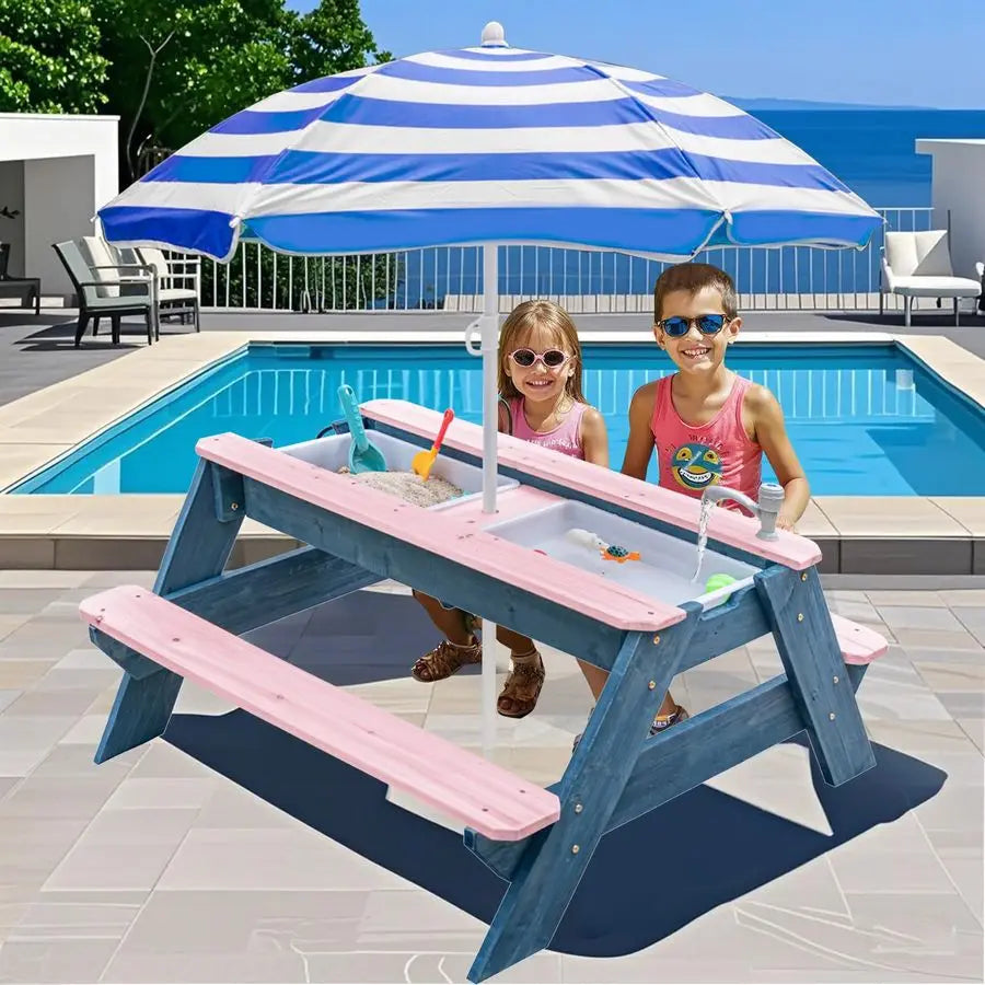 3-in-1 Sand and Water Table Picnic Set