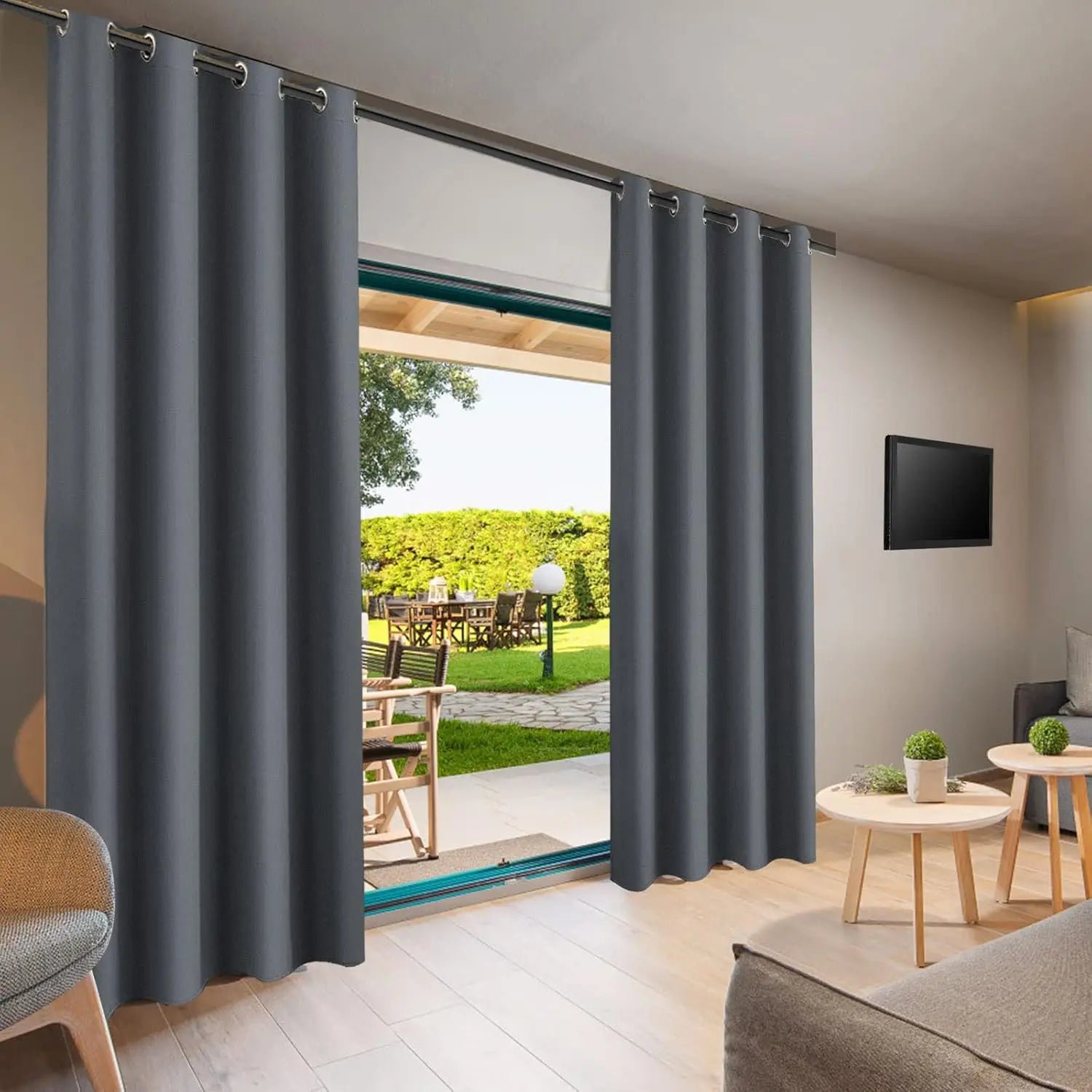 Outdoor Curtains for Patio – Rustproof Grommet Top Waterproof Drapes