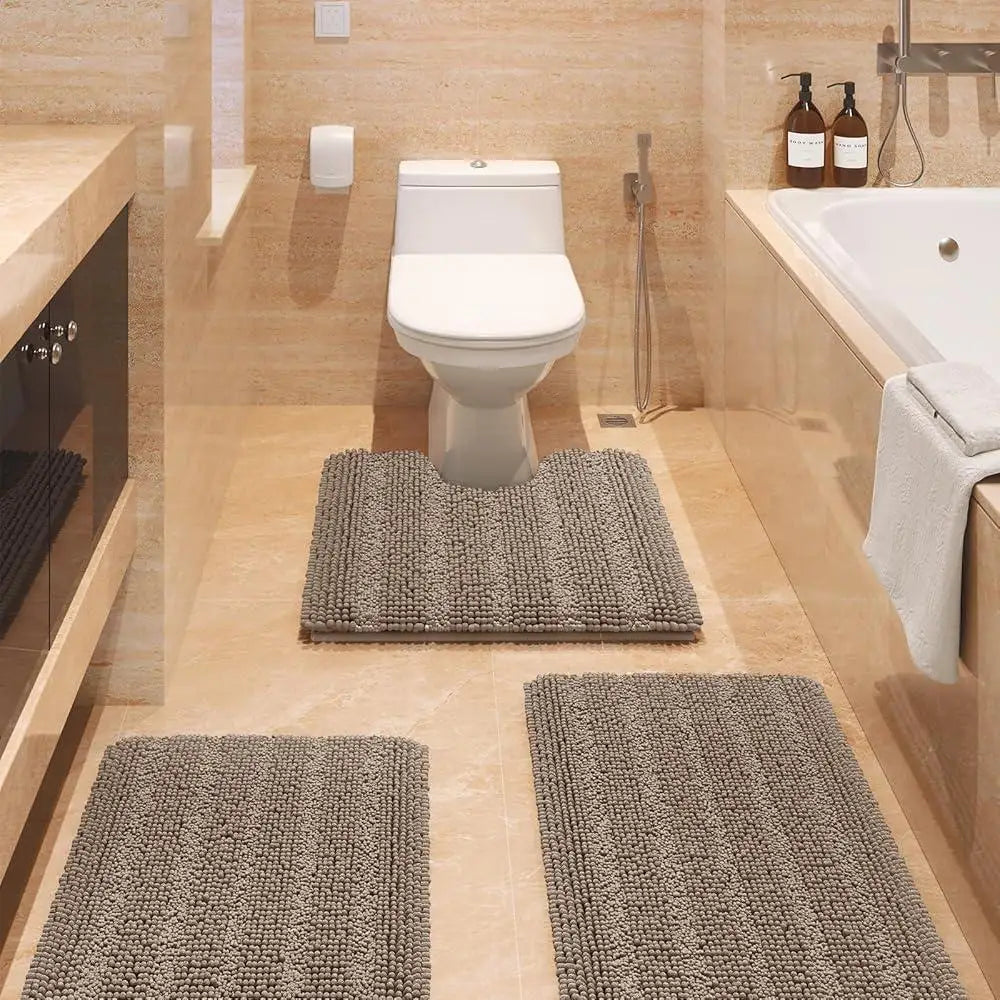 Ultra Soft Chenille Bath Rugs – Non-Slip, Absorbent & Washable