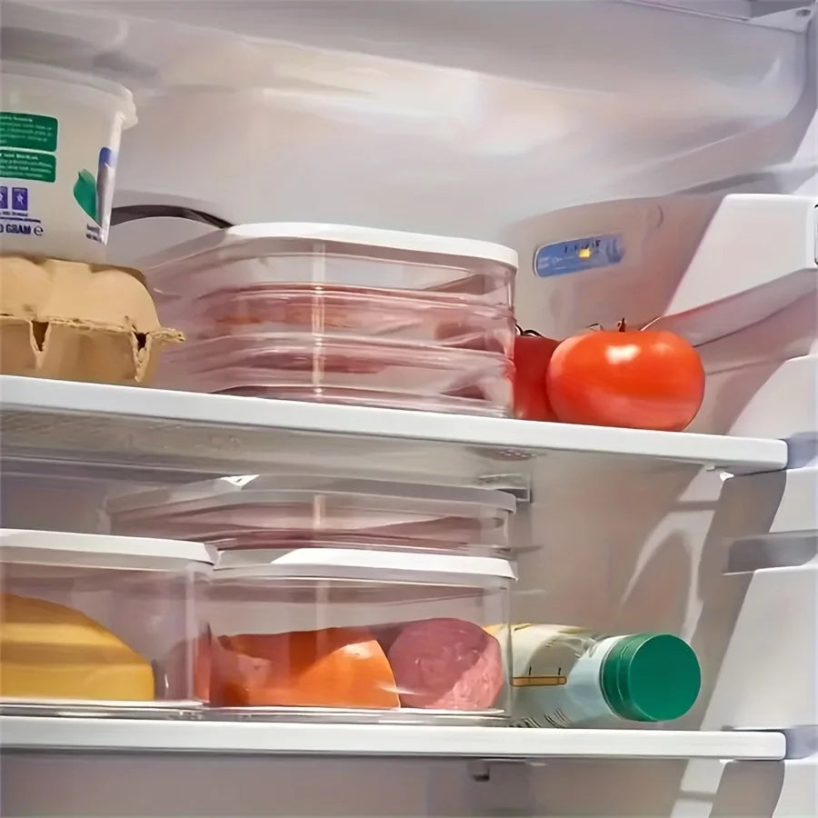 Stackable Meat Containers with Clear Lids
