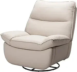Lotus Oversized 360° Swivel Rocker Recliner, Fabric Glider with Side Pocket
