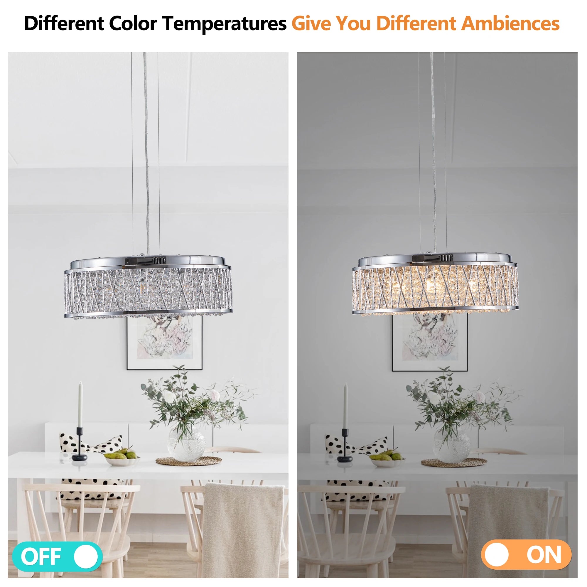 Crystal Chandelier Flush Mount Ceiling Light