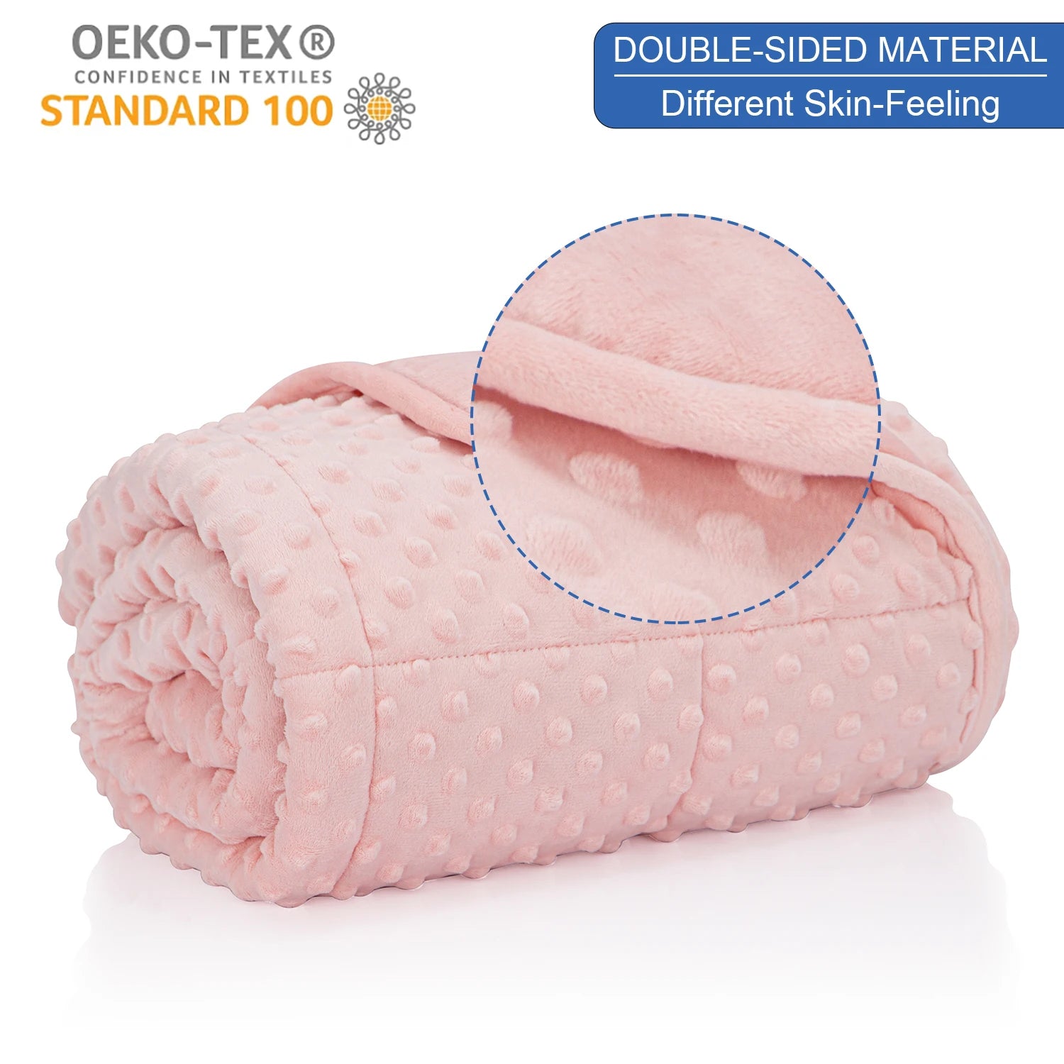 Pink Breathable Soft Minky Heavy Throw Blanket with Glass Beads