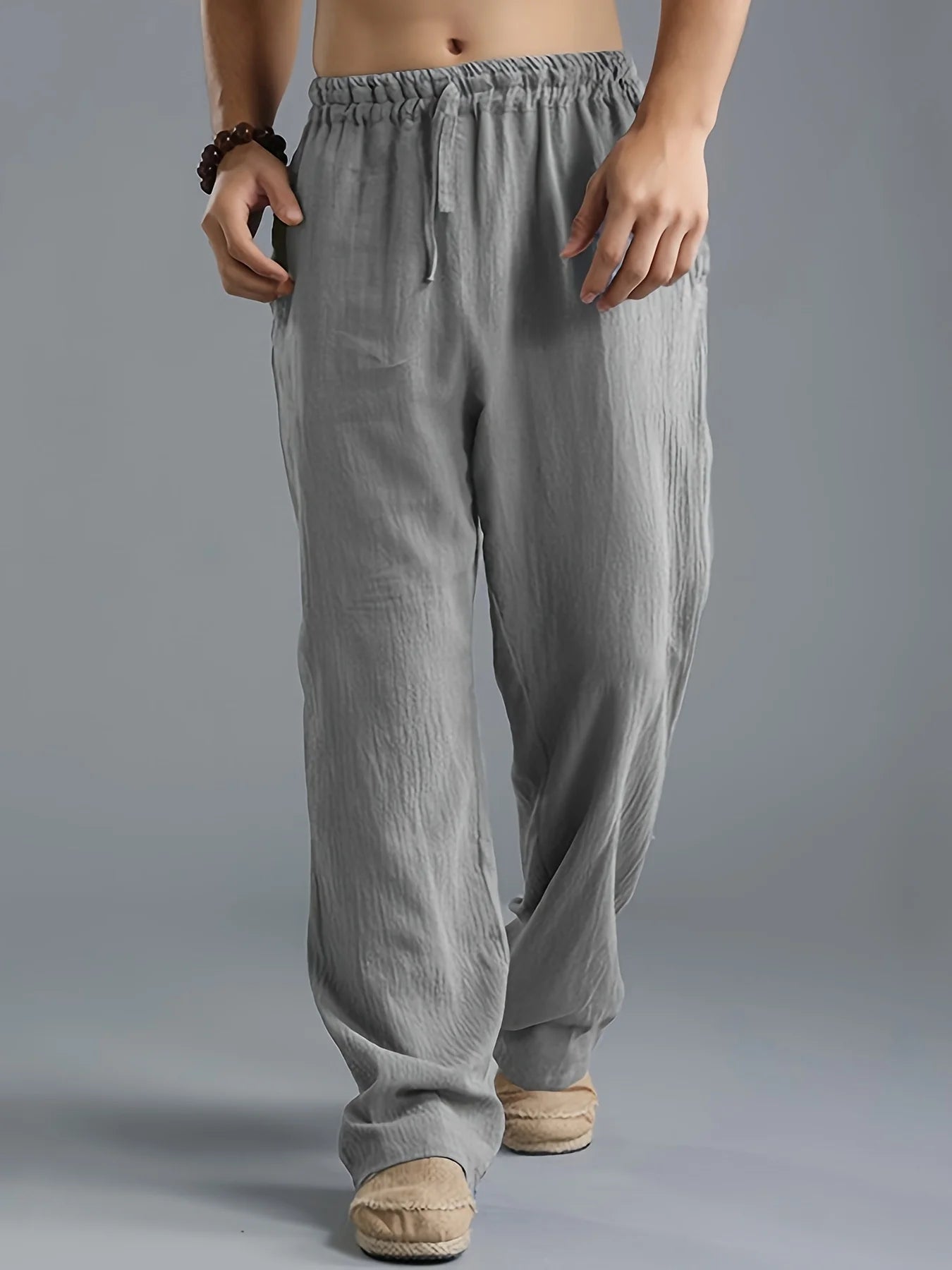 Men's Plus-Size Linen Breathable Sweatpants