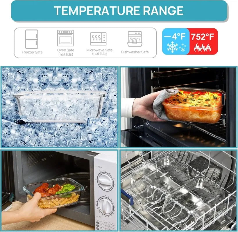 18-Pack Glass Airtight & Leakproof Food Storage Containers