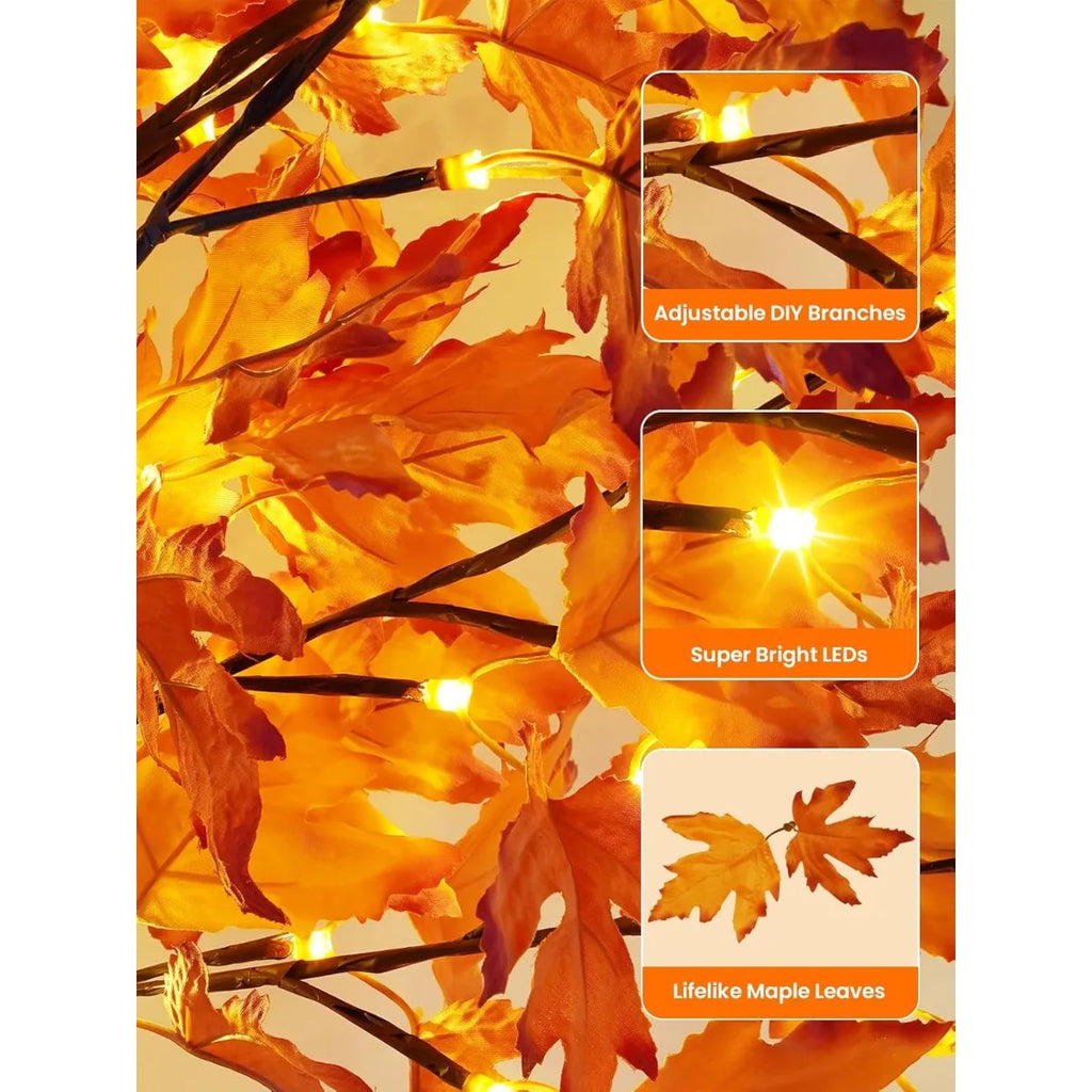 Artificial Lighted Maple Tree 6FT – Warm White Pre-Lit Fall Décor