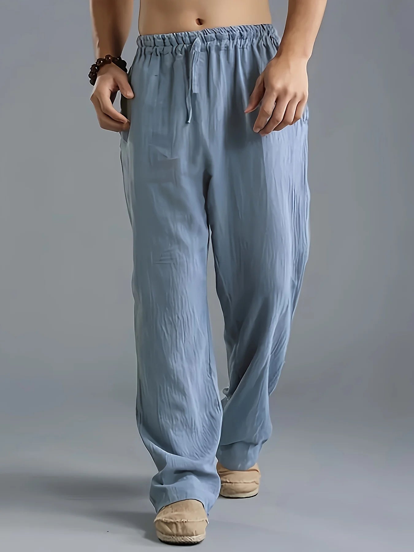 Men's Plus-Size Linen Breathable Sweatpants