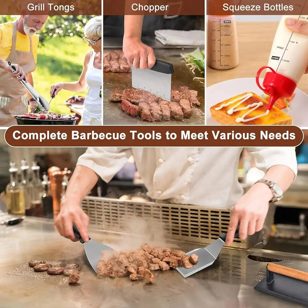 27-Piece Griddle Accessories Set – Stainless Steel Flat Top Grill Kit