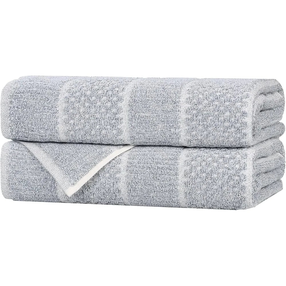 Plush Medium Weight Viscose Cotton Blend Bath Towel Set, Easy Care