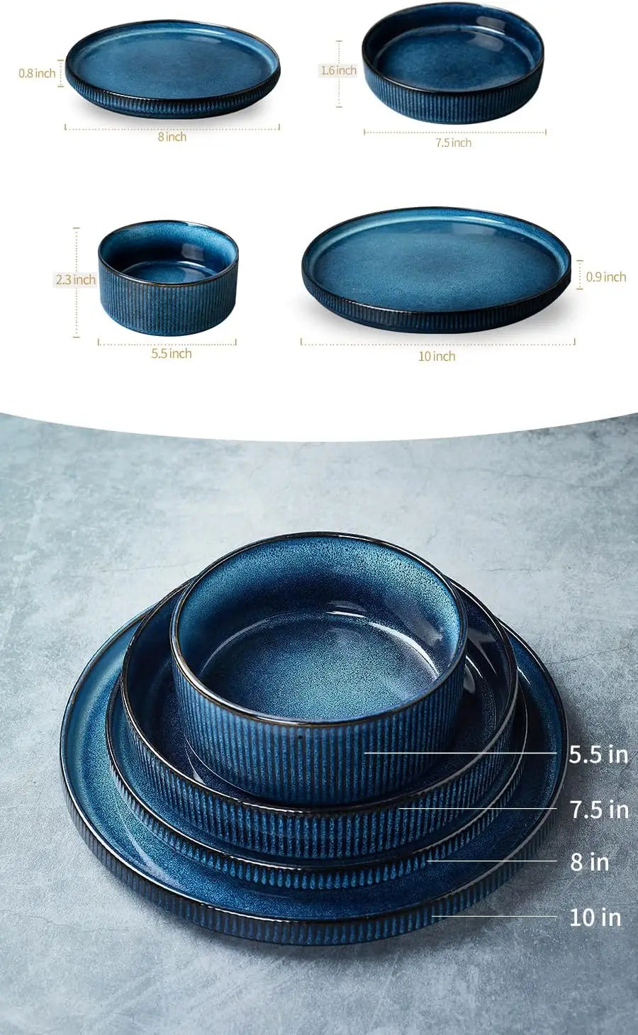 Star Dinnerware Set – Nebulas Blue (16-Piece, Service for 4)