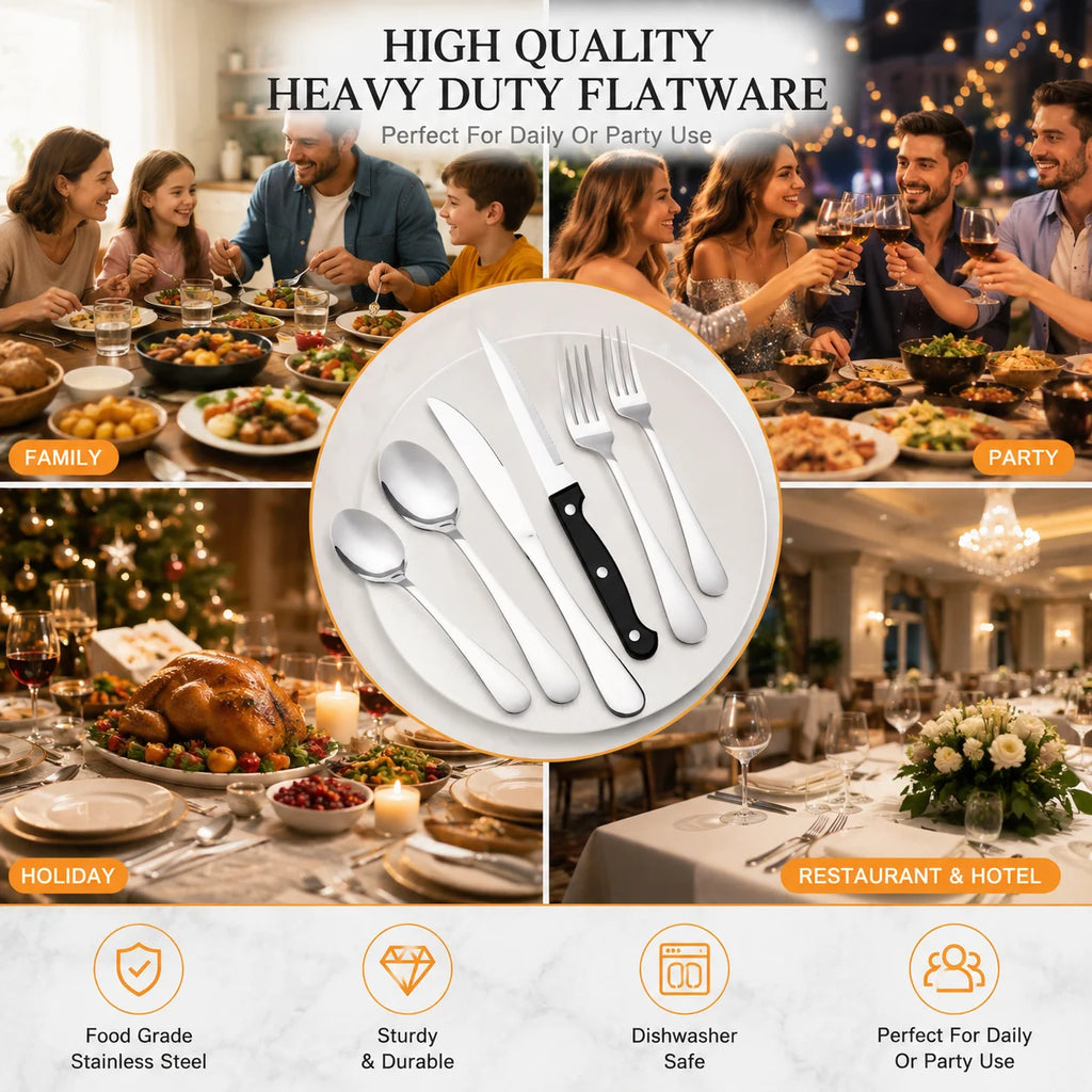 24-Piece Stainless Steel Flatware Set – Service for 4