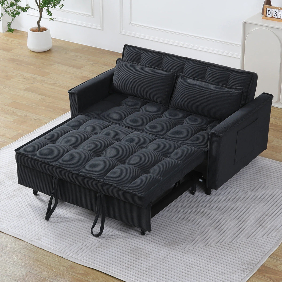 Corduroy Convertible Sleeper Sofa Bed