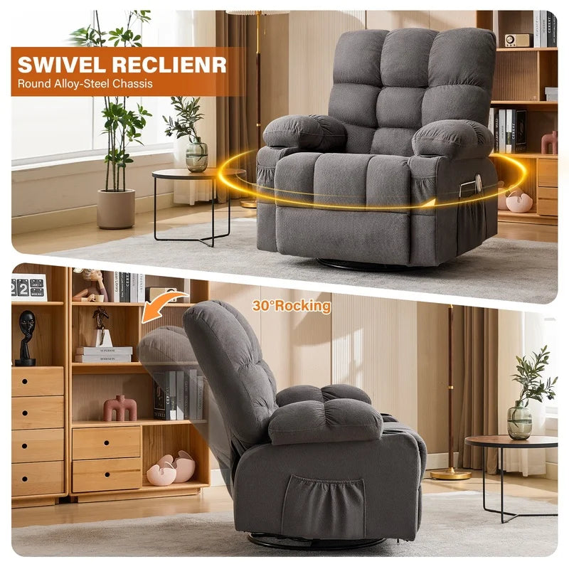 Oversized Recliner Chair with Vibration Massage & Lumbar Heating