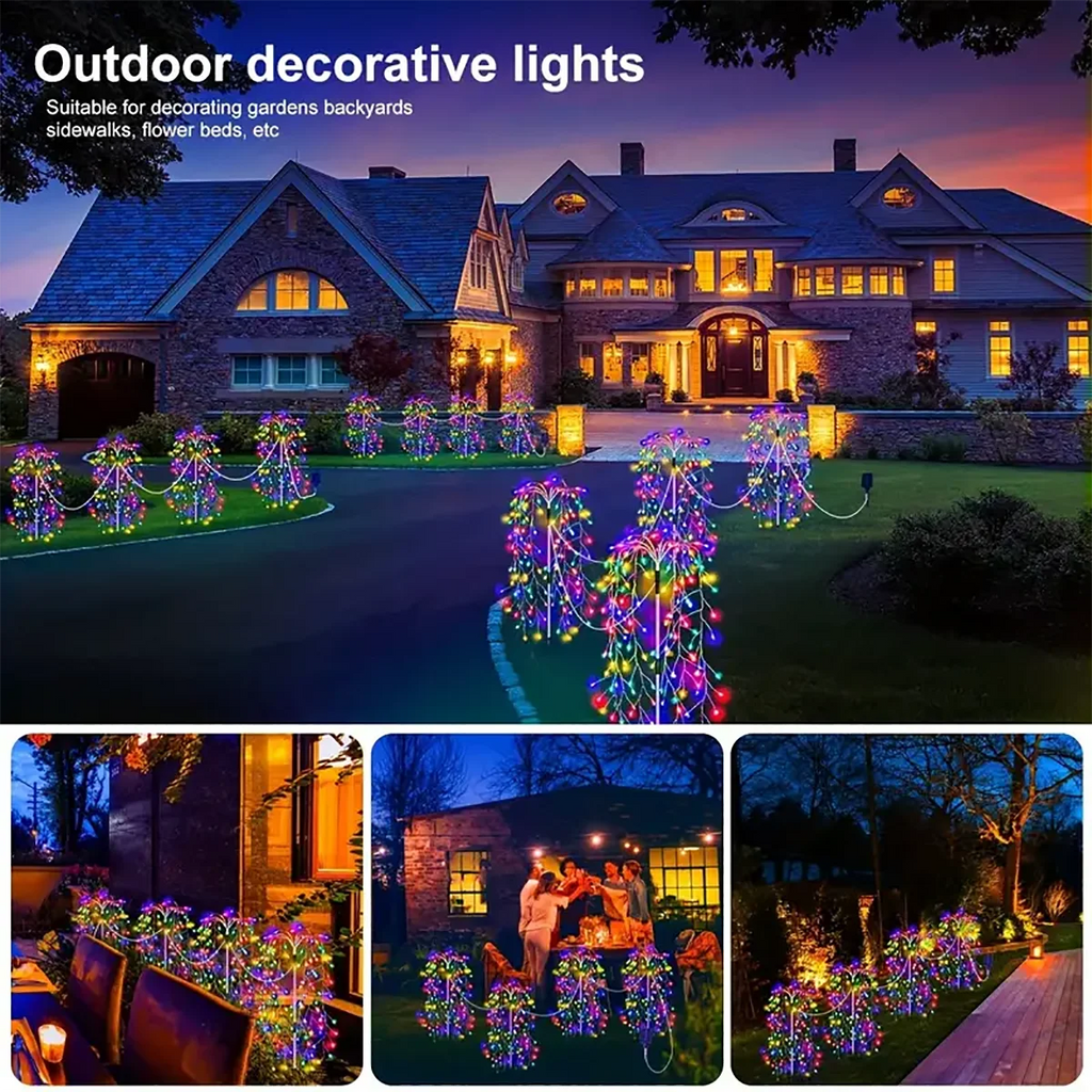 4Pack 680LED Solar Firecracker Fireworks Lights