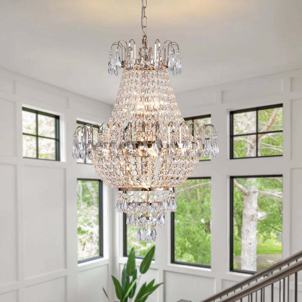 Luxury Gold Crystal Chandelier with Elegant Dazzling K9 Crystals